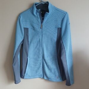 Spyder Women's Two-Tone Light Blue Full-Zip Utility Jacket